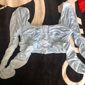 Baby Blue Ruched Top